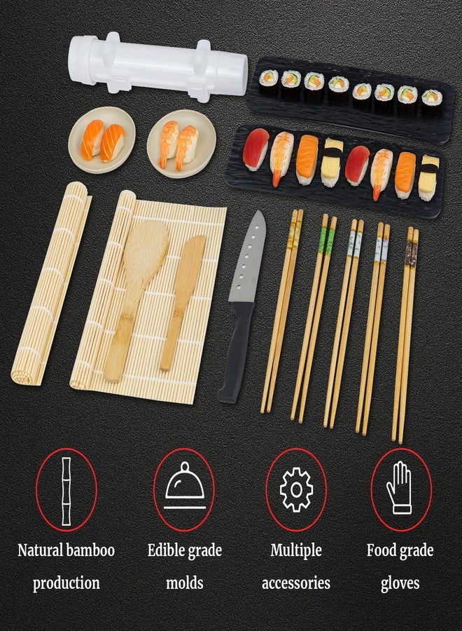 DigNew Sushi Making Kit - 31 in 1 Complete Sushi Making Supplies with Bamboo Mats, Rice Paddle, Sushi Cut Mold, Sushi Gloves & Sushi Tools - Fun DIY Set for Homemade Sushi, Sashimi & Maki Rolls - Image 4